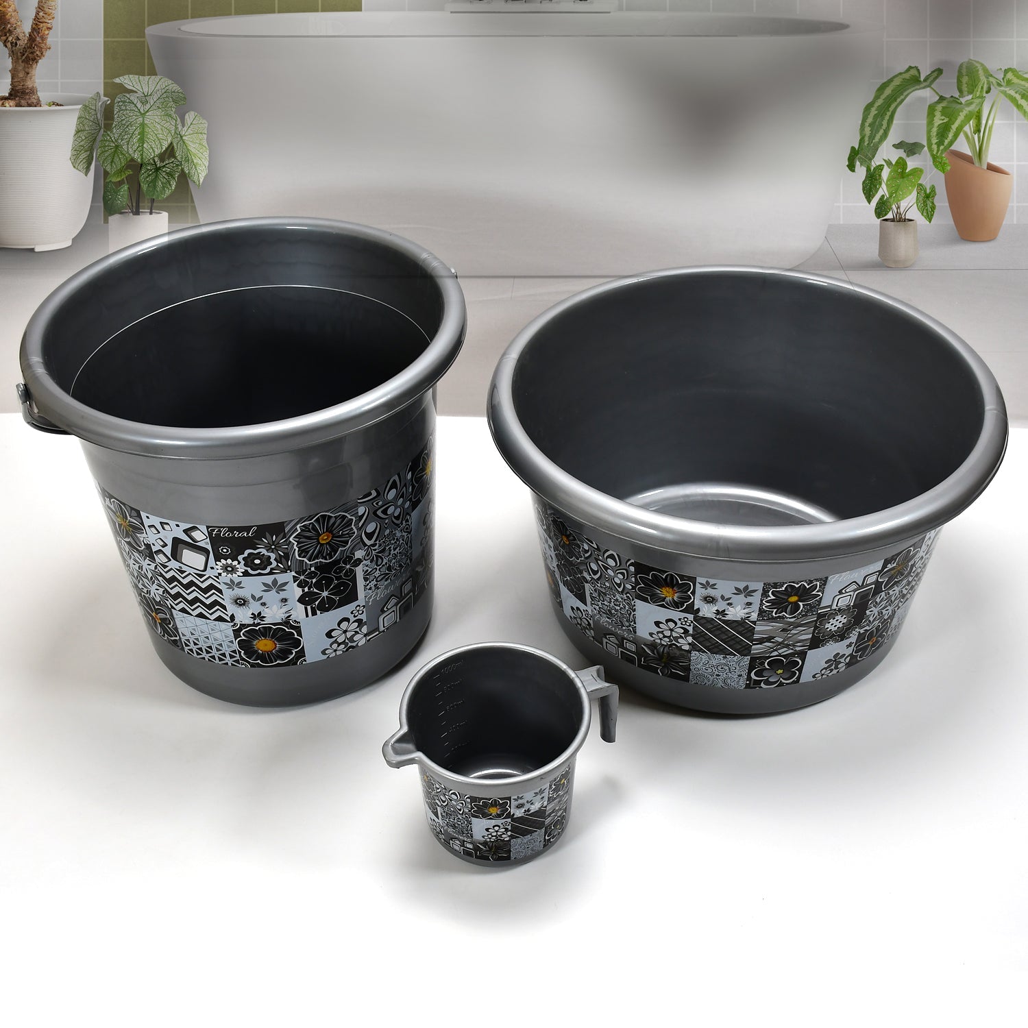 4050 Large Capacity Plastic Bathroom Set of 7Pieces (1pc Big Tub, 1pc bucket,1pc Dustbin, 1pc Mug, 1pc Soap Case, 1pc Dustpan, 1pc Stool) DeoDap 4050 Large Capacity Plastic Bathroom Set of 7Pieces (1pc Big Tub, 1pc bucket,1pc Dustbin, 1pc Mug, 1pc Soap Case, 1pc Dustpan, 1pc Stool) DeoDap